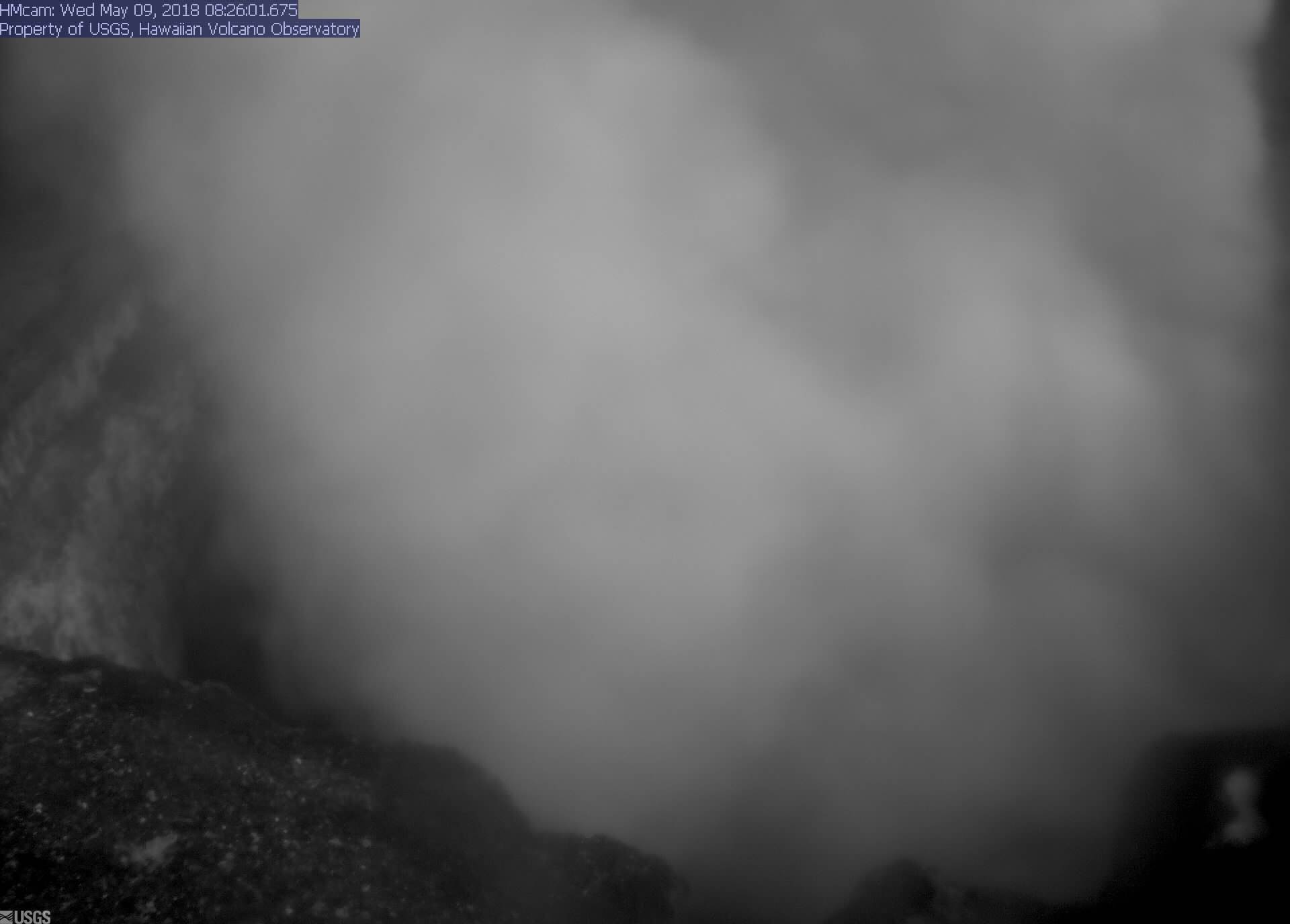 Current webcam view of the lava lake in Halema'uma'u Crater. (USGS)