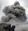 A collapse in the Halema'uma'u vent creates a robust brown plume and blankets the crater rim with ash; after the dust settles, thermal images reveal cycles of lava lake filling and draining in the vent 