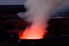 Churning lava in Kīlauea's summit vent creates a bright glow visible from the Jaggar Museum Overlook throughout the month; laser-ranging measurements in early June determined that the lava surface is  205 m (670 ft) below the floor of Halema'uma'u Crater 
