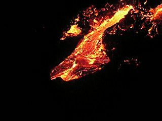 Channeled cascade on Paliuli, Mother's Day flow, Kilauea volcano, Hawai`i