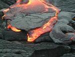 Lava breakouts and wrinkles on coastal flat below Paliuli, Kilauea volcano, Hawai`i