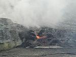 Spattering from east vent in West Gap Pit, Kilauea volcano, Hawai`i