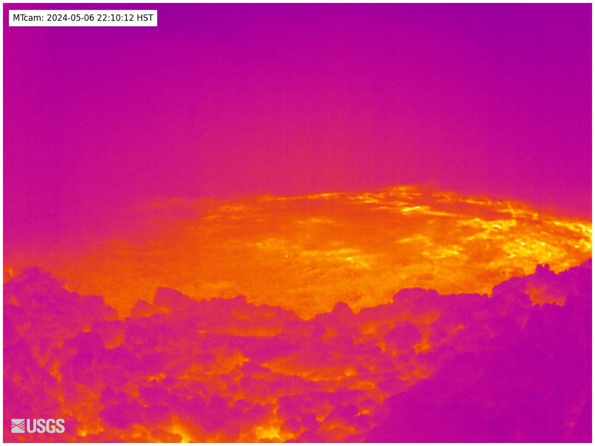 Mokuʻāweoweo Caldera Thermal from the Northwest Rim [MTcam] preview image